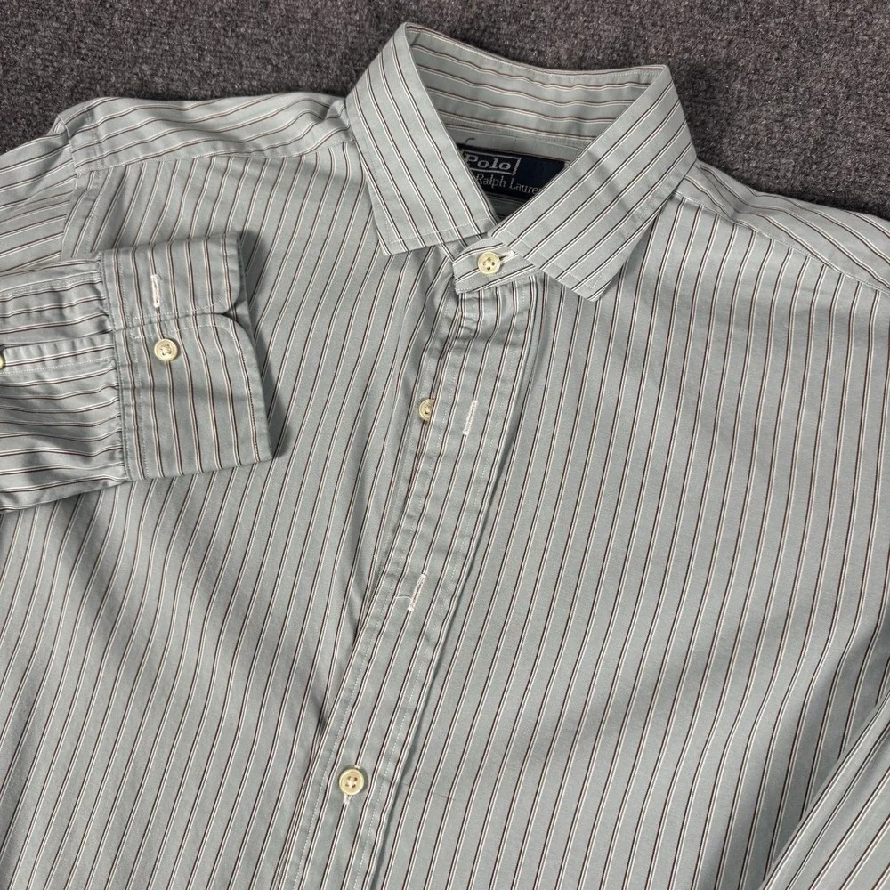 Vintage Polo Ralph Lauren Striped Long Sleeve Button Down Shirt Men's Size M